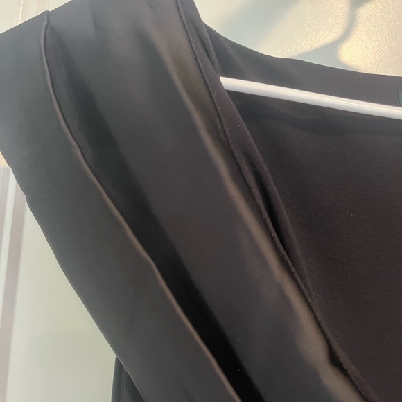 Lauren Ralph Lauren Leonetta Ruched Long Evening Formal Dress Size 6 Black - Picture 7 of 8